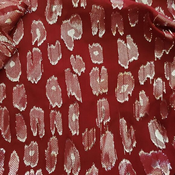 Veronica Beard Silk Metallic One Shoulder Ruffle Asymmetric Midi Dress Size 6 - Picture 9 of 10